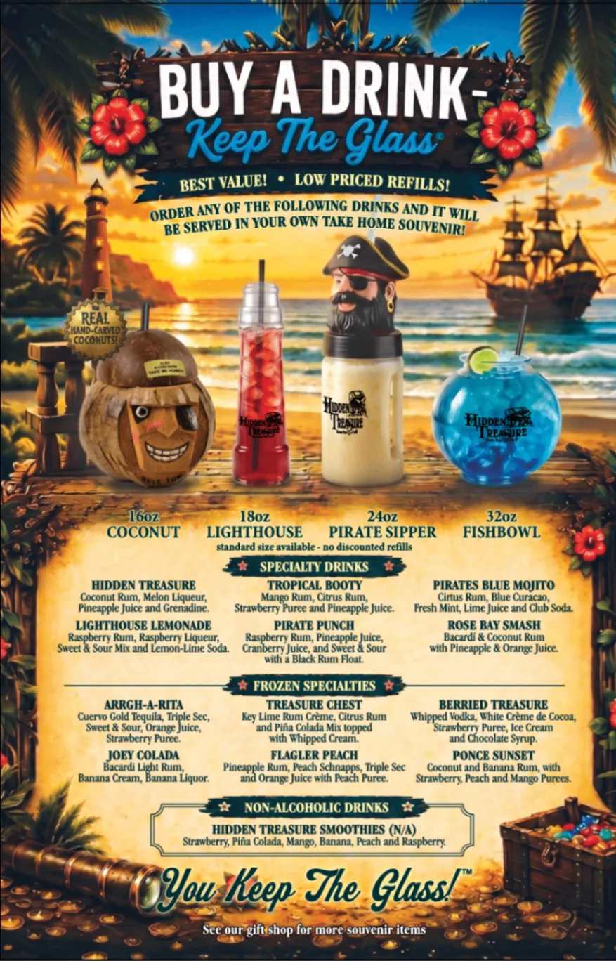 Hidden Treasure drink menu